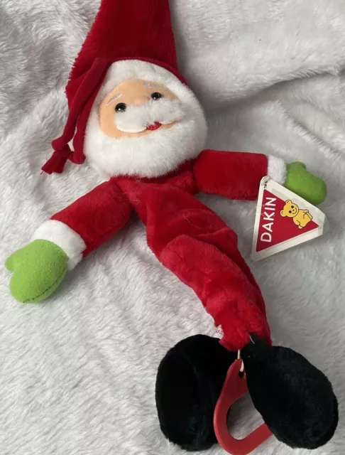 Vintage Dakin 1988 Santa Clause Musical Crib Pull Toy Baby Plush Christmas