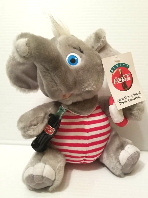 Vintage 1993 Play by Play Coca-Cola  Coke 6" Plush Elephant  New with Tags