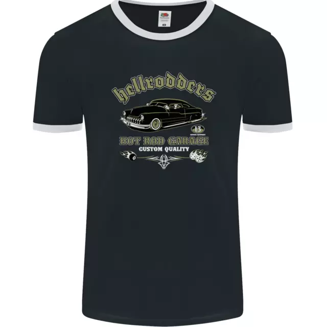 Hellrodders Hot Rod Garage Hotrod Dragster Mens Ringer T-Shirt FotL