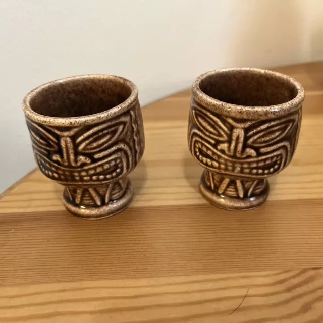 Set 2 Vintage Hard to Find Tiki Farm Footed tiki mug 2 oz. shot glasses Set 2 Vintage Hard to Find Tiki Farm Footed tiki mug 2 oz. shot glasses