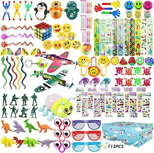 USRCAKW 113 Pcs Party Favors for Kids 3-5 4-8 8-12, Premium Prize Box for