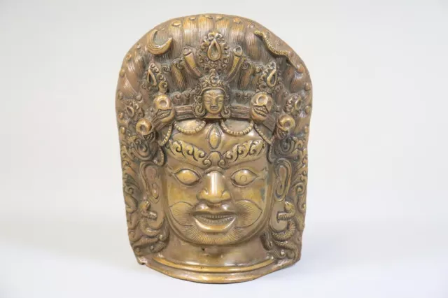 Mahakala Wandmaske Bronze Figur Tibet (FR286)