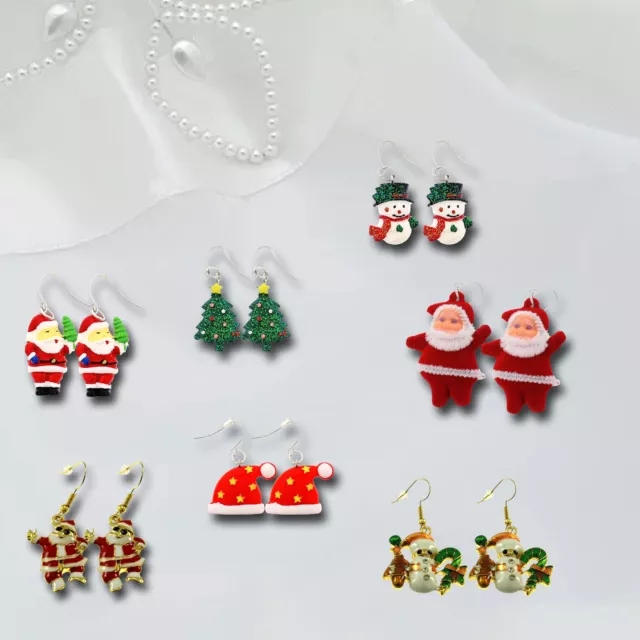 CHRISTMAS EARINGS Funky Novelty Gift Fancy Dress Snowman Santa Stocking Filler 2