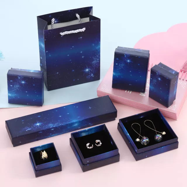 Sternenhimmel Schmuck Geschenkverpackung Box Halskette Armband Ring Papier #N