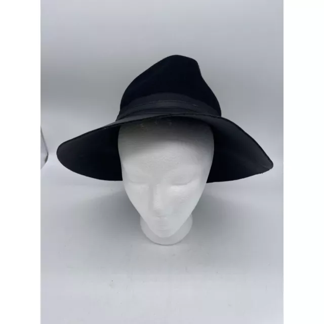 Vince Camuto Black Wool Floppy Adjustable Hat One Size NWT