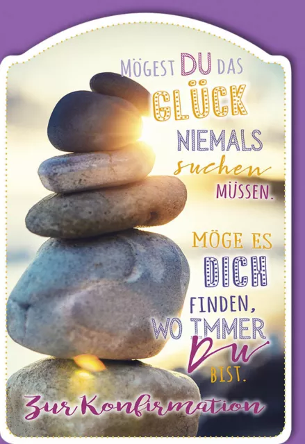 Glückwunschkarte Konfirmation Spruch Glück Motive Steine