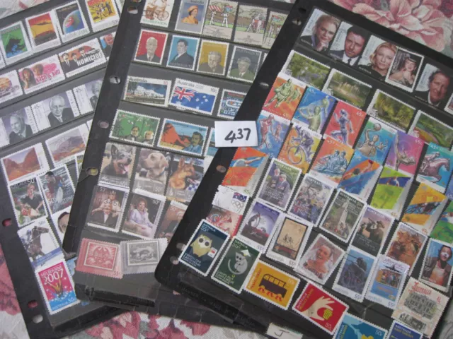 3 PAGES of USED AUST. STAMPS Lot 437 ALL DIFFERENT OFF PAPER SETS WHEN AVAILABLE