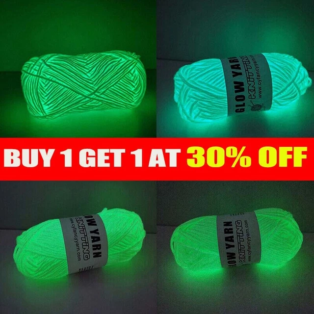 Weave Sewing Knitting Wool Glow in the Dark Hand Knitted Luminous Chunky Yarn UK
