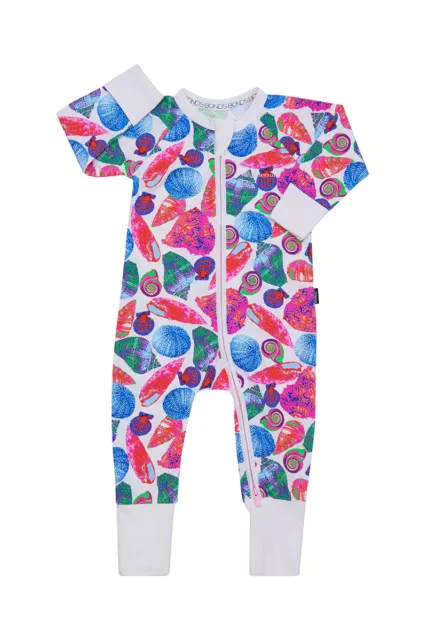 Bonds Baby Long Sleeve Zip Zippy Wondersuit Romper size 2 Colour Seashells