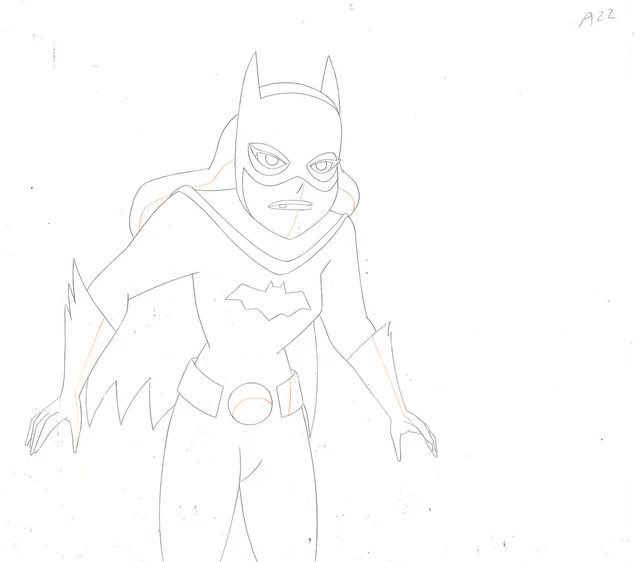 BATMAN ANIMATED SERIES-ORIGINAL Production Drawing-Batgirl-Shadow of