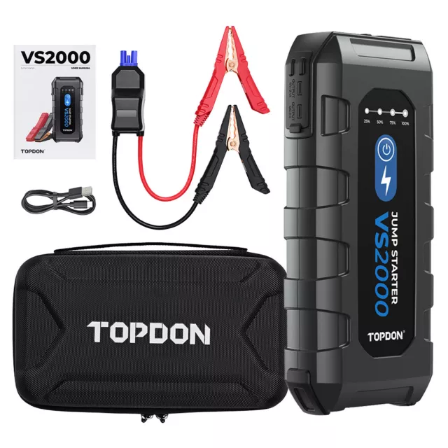 TOPDON VS2000 Auto Starthilfe Booster powerbank 16000mAh Jump Starter KFZ JS2000