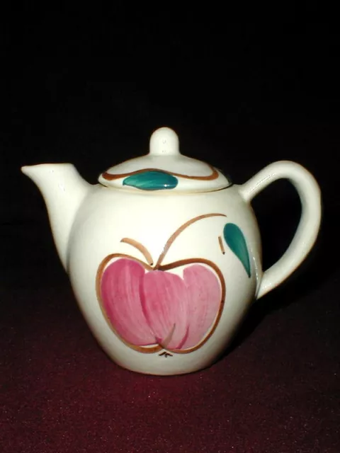 Purinton Pottery USA FRUIT Apple & Pear 2 Cup Individual Teapot w Lid