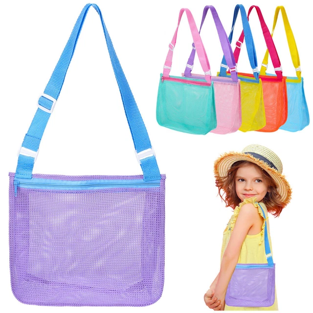 Sacs de plage en maille avec fermeture éclair, sac de plage à bandoulière