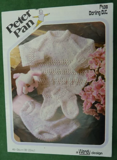 Baby’s Sweater and Pants Peter Pan - P438 Wendy Knitting Pattern - DK - 18”-22”