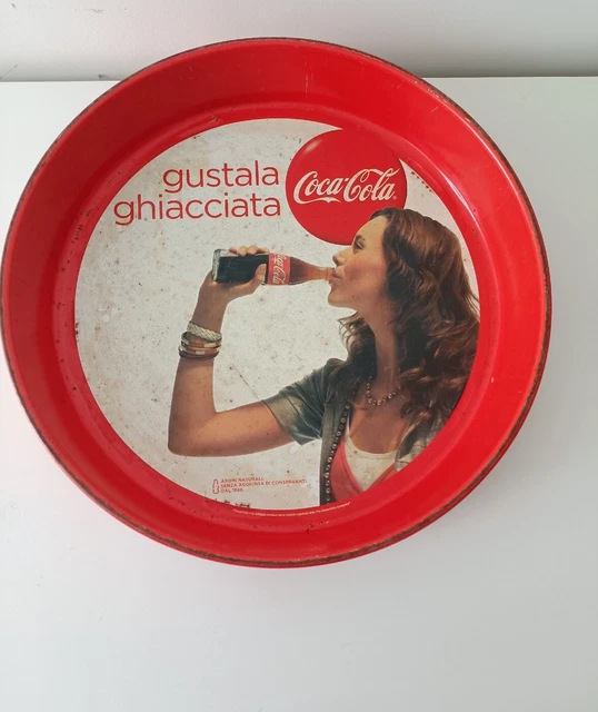 Vassoio coca cola rotondo in metallo gusta ghiacciata come da foto