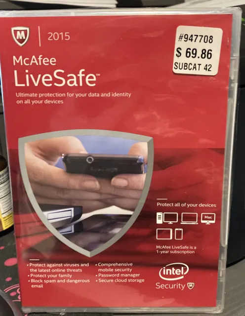 McAfee LiveSafe - Ultimate Protection Solution  2015    Unused