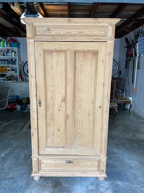 Antique Danish Single Door Pine Armoire