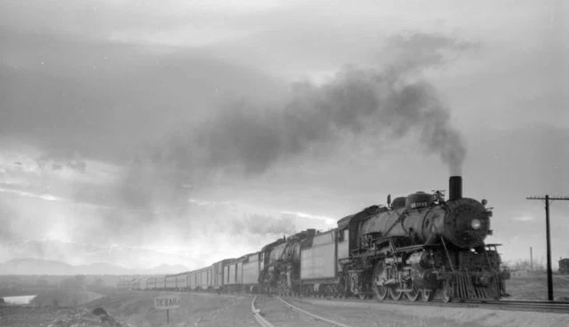 AT&SF SANTA FE Railroad locomotive engine No. 3512 type 4-6-2 OLD TRAIN ...