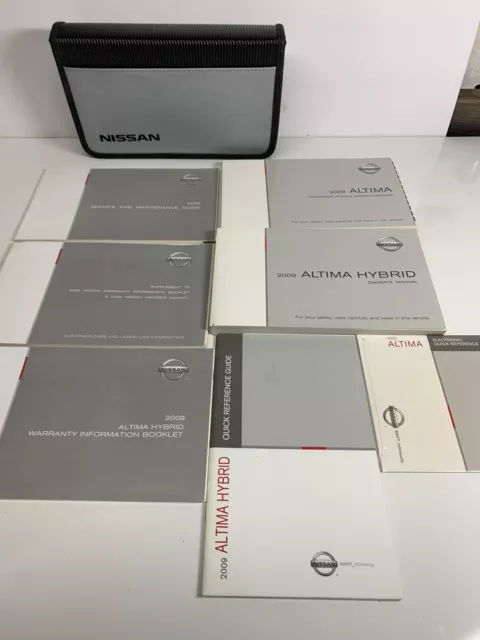 2009 Nissan Altima Hybrid Owners Manual Set with Handbook with Zipper Case