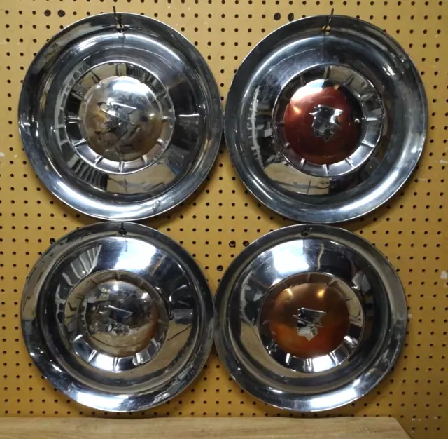 4 - 1955 1956 Mercury Hubcap Montclair Monterey 15" Wheel Cover Hub Caps Vintage
