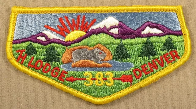 Tahosa Lodge 383 Flap Patch Denver Area Council YLW Bdr. [EX601]