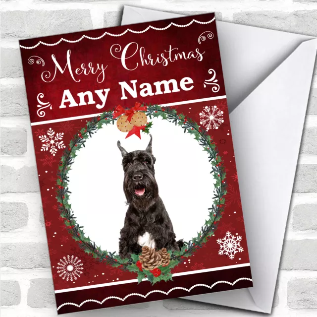 Giant Schnauzer Dog Traditional Animal Personalised Christmas Card