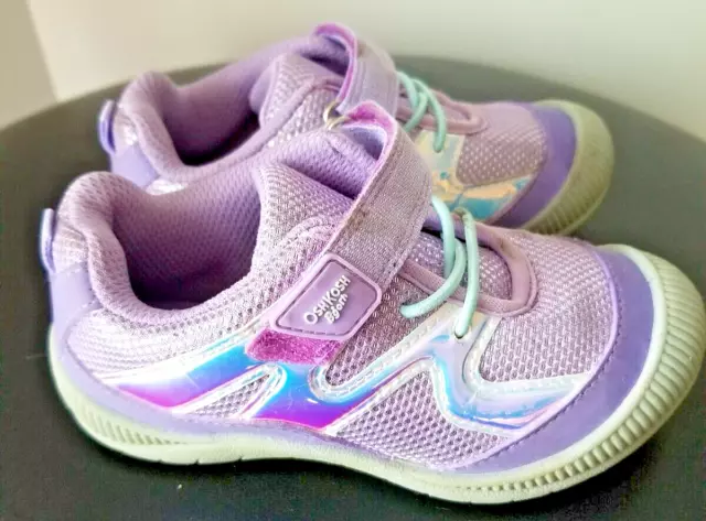 Osh Kosh Bgosh Purple Elastic Laces Strap Closure Sneakers Little Girl  Size 10