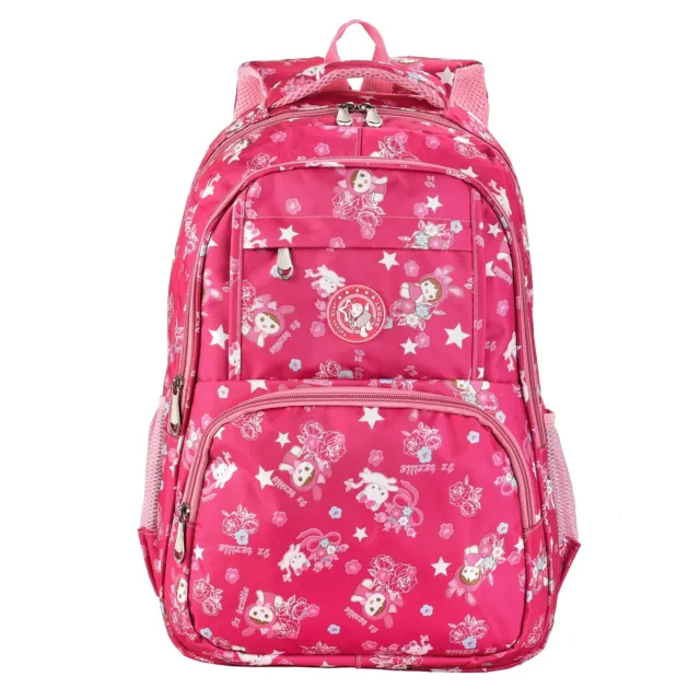 School Backpack for Teen Girls & Kids, Water & Stain Resistant, Pink Stars