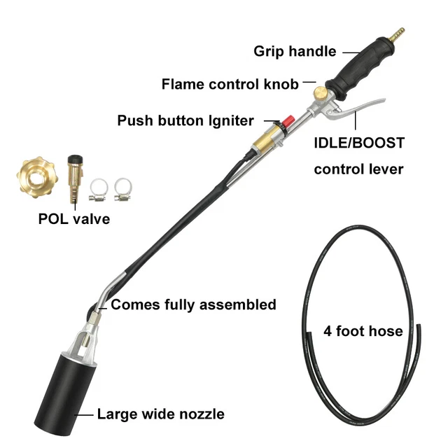 PROPANE WEED BURNER Flame Ice Snow Melter Machine Wand Igniter Torch