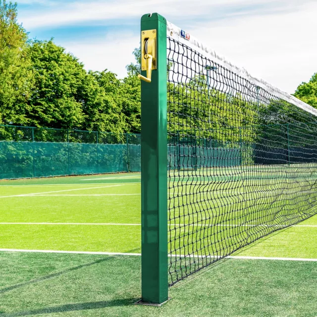 Vermont Square Tennis Net Posts - With Ground Sockets [Net World Sports]