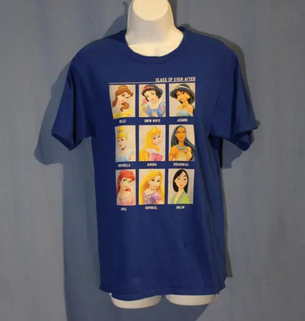 Disney, Small Royal Blue Tee with Disney Princesses Pictures