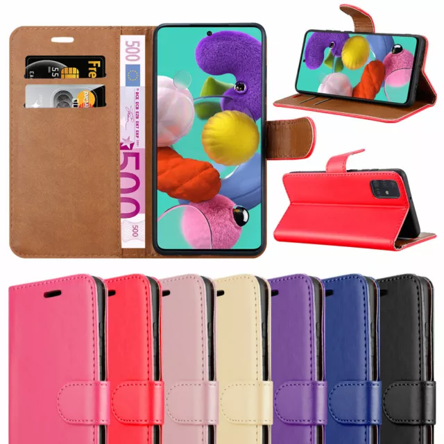 Galaxy A51 Phone Case Leather Wallet Flip Folio Stand View Cover for Samsung