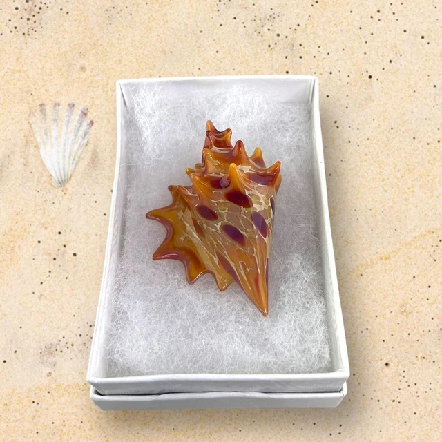 Lampwork Beads Boro Glass Conch Cone Sea Shell Focal Bead Pendant RC Art Glass 6