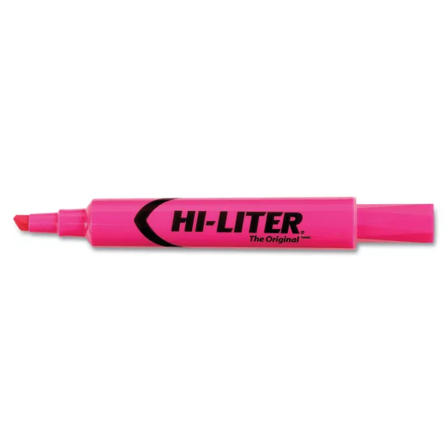 Avery HI-LITER Desk-Style Highlighter Chisel Tip Fluorescent Pink Ink Dozen