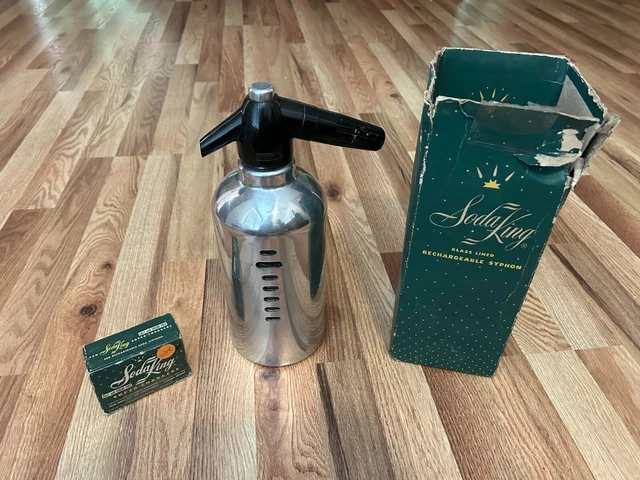 Soda King MCM rechargeable seltzer bottle vintage with chargers and box!