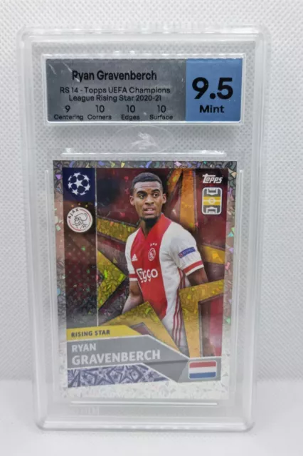 Ryan Gravenberch Ajax Topps UCL 2020-21 Sticker MTG Grade 9 Mint not PSA Rookie