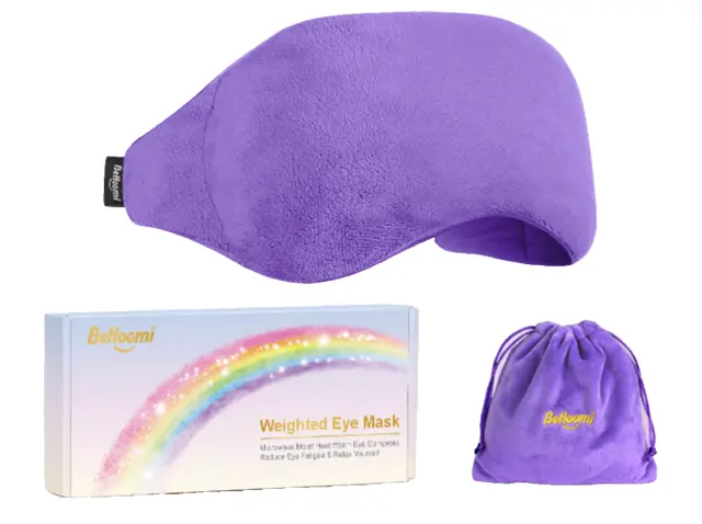 Sleep Mask Weighted Eye Mask for Sleeping Microwave Natural Lavender & Flaxseeds