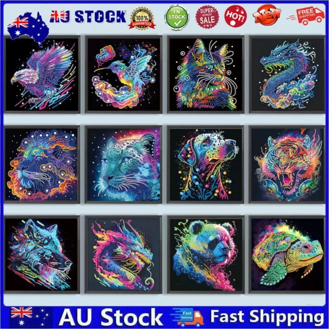 AU 5D DIY Partial Special Shaped Drill Diamond Painting Animal Kit Home Decorati