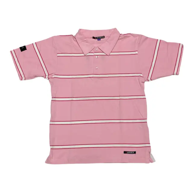 Maglia Polo T Shirt Uomo Legea Pr905 Cotone Rosa Righe Originale Pe