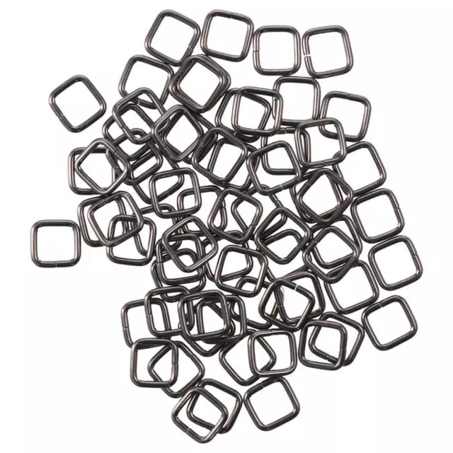 60Pcs Black Metal Rings Rectangular Metal Buckles for Straps  for Purse