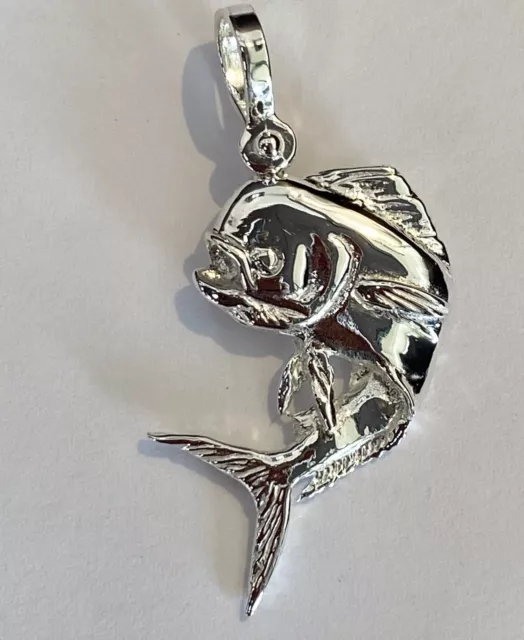 Dolphin Pendant Mahi Mahi Sterling Silver Fish Charm