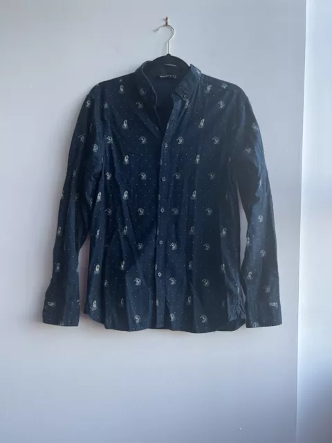 Bershka Button Down Bird Shirt Size Small