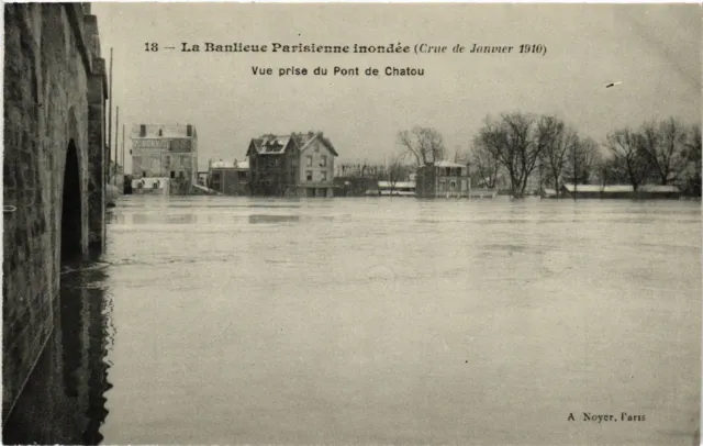 CPA La Banlieue Parisienne flooded view taken. (453015)