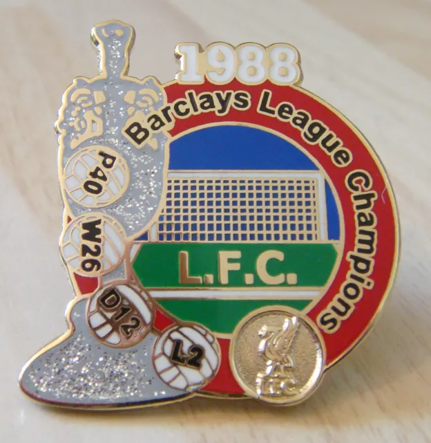 LIVERPOOL Victory Pins 1988 BARCLAYS LEAGUE CHAMPIONS Badge Maker Danbury Mint