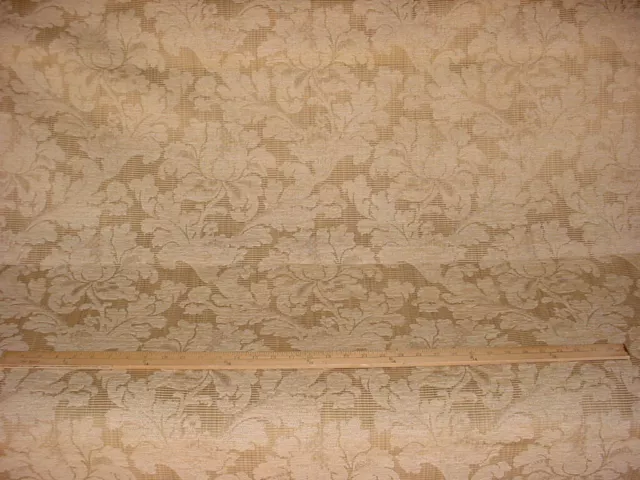 1-1/8Y Pindler Taupe Sand Barley Floral Damask Chenille Upholstery Fabric