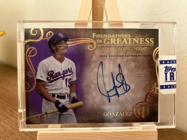 Juan Gonzalez Mlb 2015 Topps Tribute Foundations Gratness Auto #/10 (Rangers)