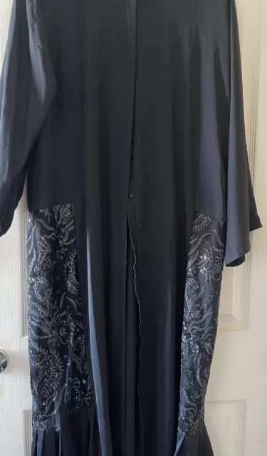 Ladies black abaya size 56 Open Abaya With Buttons
