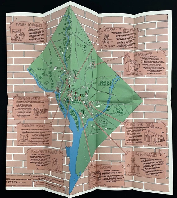 2000S WASHINGTON DC Beyond Monuments - 2000s Washington DC Beyond Monuments Districts Map Vintage.webp