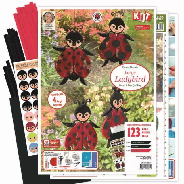 Karen Marie Klip: Large Ladybirds Quilling Kit