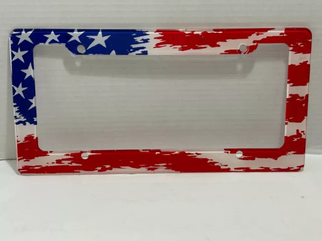 American Flag Patriot Car License Plate Frame Cover Accessories